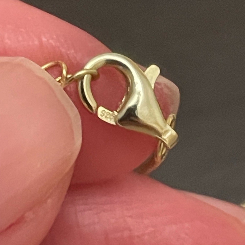 18k gold vermeil over 925 high quality sterling silver rose necklace. NWOT. - Picture 5 of 6